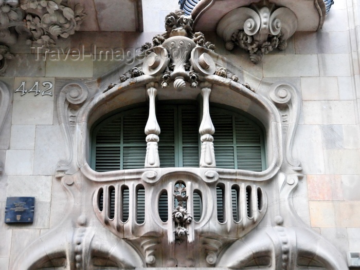 catalon204: Barcelona, Catalonia: balcony of Casa Comalat, Avinguda Diagonal - architect  Salvador Valeri i Pupurull - art nouveau - photo by M.Torres - (c) Travel-Images.com - Stock Photography agency - Image Bank