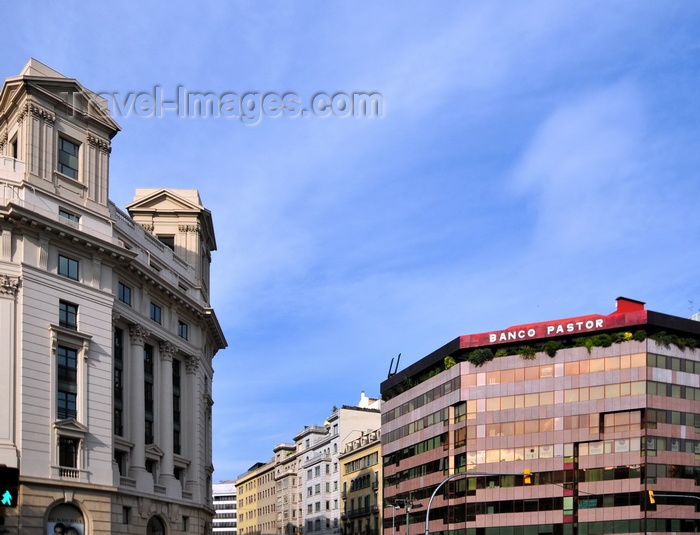 catalon231: Barcelona, Catalonia: Passeig de Gràcia - neo-classical building and Banco Pastor, corner of Carrer d'Aragó - Eixample district - photo by M.Torres - (c) Travel-Images.com - Stock Photography agency - Image Bank