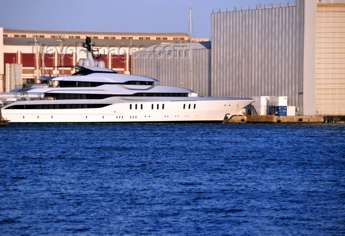 catalon256: Barcelona, Catalonia: super-yacht moored in the Port Vell - photo by M.Torres - (c) Travel-Images.com - Stock Photography agency - Image Bank