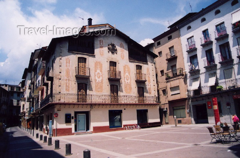 catalon29: Catalonia / Catalunya - La Seu d'Urgell / Seo de Urgel, Alt Urgell Lleida province: sunny façade - photo by Miguel Torres - (c) Travel-Images.com - Stock Photography agency - Image Bank