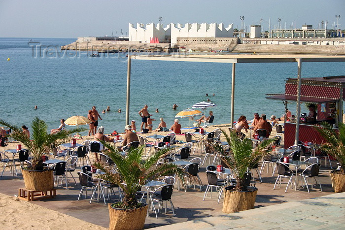 catalon56: Catalonia - Barcelona: beach café - photo by C.Blam - (c) Travel-Images.com - Stock Photography agency - Image Bank