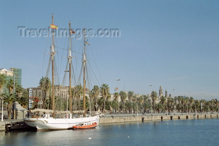 catalon77: Catalonia - Barcelona: tall ship - the marina - Port Vell - the boat Santa Eulália at Moll de la fusta, Museu maritim - velero - pailebote - photo by M.Bergsma - (c) Travel-Images.com - Stock Photography agency - Image Bank