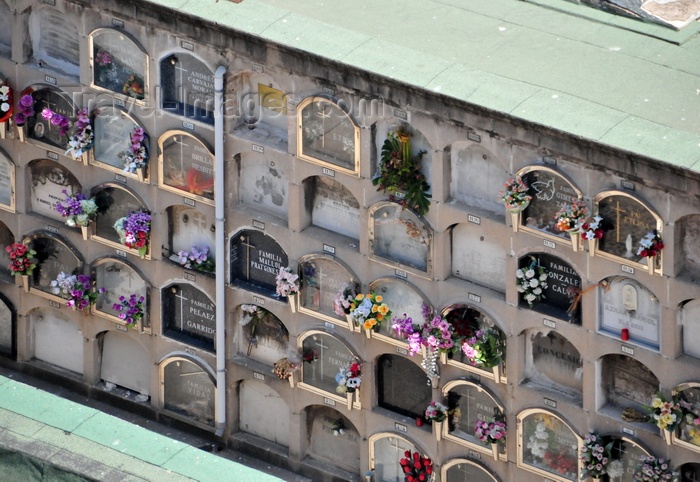 catalon83: Barcelona, Catalonia: Poblenou cemetery - niches in a Columbarium wall - photo by M.Torres - (c) Travel-Images.com - Stock Photography agency - Image Bank