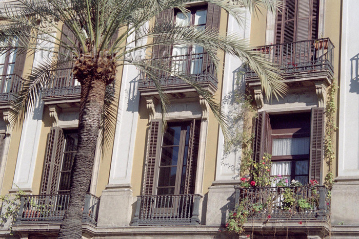 catalon95: Catalonia - Barcelona: Plaça Reial / Plaza Real - façade - photo by M.Bergsma - (c) Travel-Images.com - Stock Photography agency - Image Bank