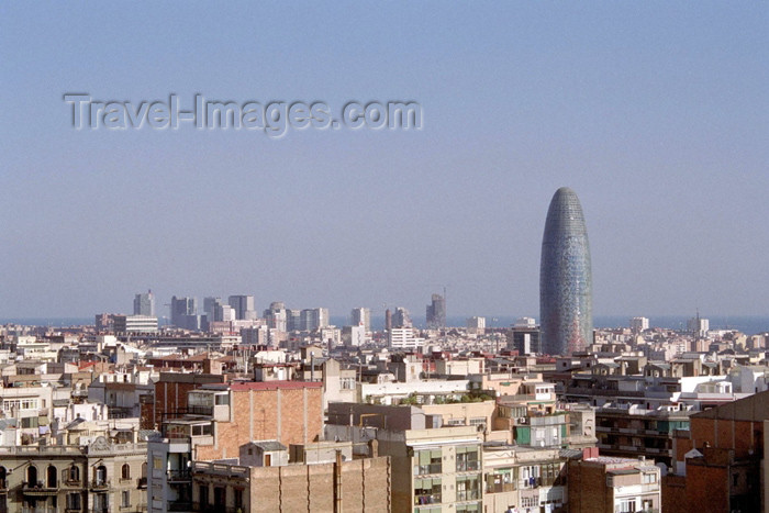 catalon96: Catalonia - Barcelona: Catalonian gherkin - Torre Agbar / Agbar tower - Avinguda Diagonal - architects: Ateliers Jean Nouvel - photo by M.Bergsma - (c) Travel-Images.com - Stock Photography agency - Image Bank