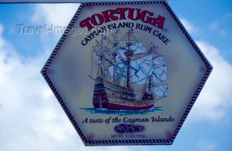 cayman7: Grand Cayman - Grand Cayman - George Town: Tortuga rum factory - advertising their famous rum cake - photo by F.Rigaud - (c) Travel-Images.com - Stock Photography agency - Image Bank