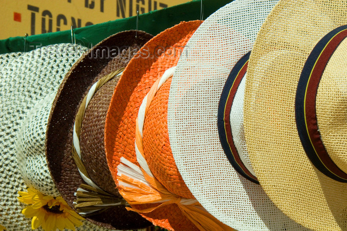 chile112: Chile - Arica: hats at the market - sombreros en el mercado - photo by D.Smith - (c) Travel-Images.com - Stock Photography agency - Image Bank