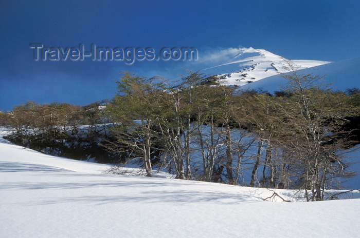 chile152: Villarrica Volcano National Park, Araucanía Region, Chile: smoking Villarrica volcano and snowy landscape in the Lake District of Chile - photo by C.Lovell - (c) Travel-Images.com - Stock Photography agency - Image Bank