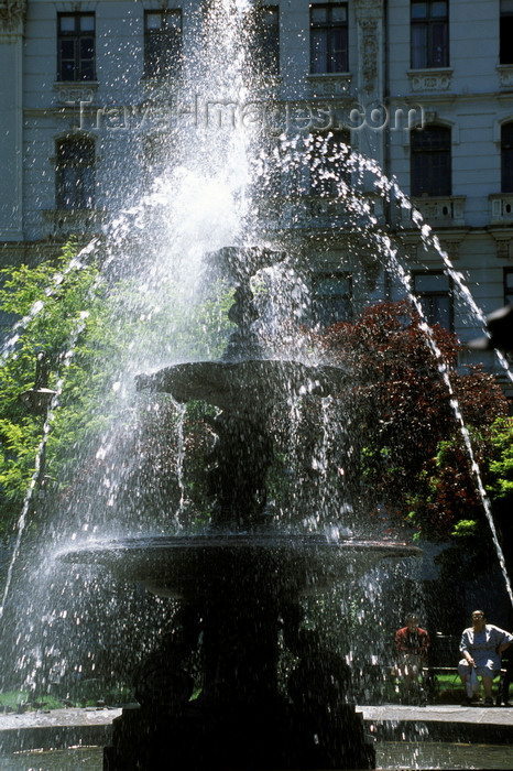 chile171: Valparaíso, Chile: fountain in the Plaza Echaurren - photo by C.Lovell - (c) Travel-Images.com - Stock Photography agency - Image Bank