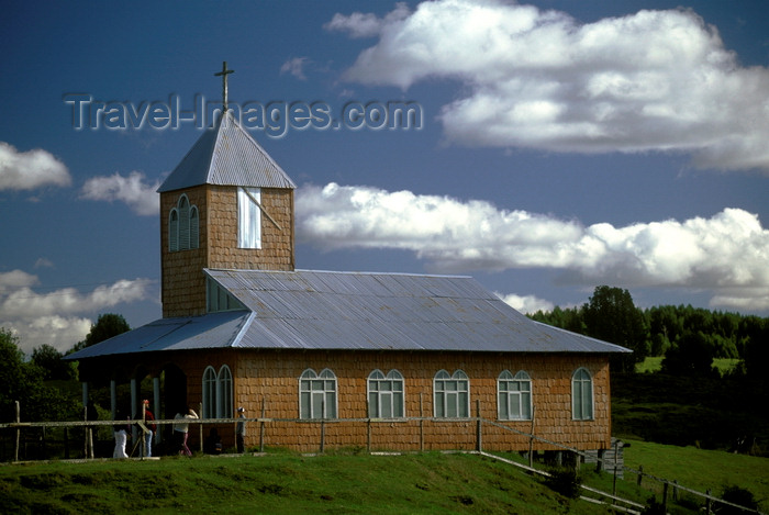 chile192: Chiloé island, Los Lagos Region, Chile: one of the historical wooden churches - Chilota School of Religious Architecture on Wood - fusion of indigenous and European culture - UNESCO World Heritage Site - Patrimonio de la Humanidad - photo by C.Lovell - (c) Travel-Images.com - Stock Photography agency - Image Bank