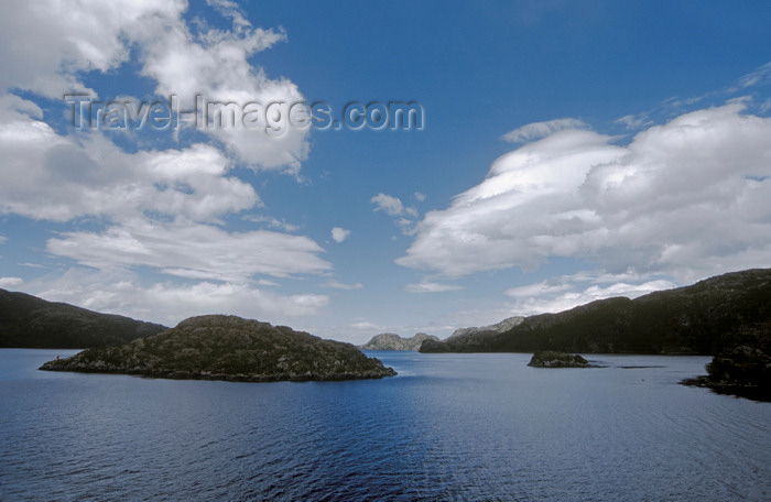 chile213: Gulf of Ancud, Los Lagos Region, Chile: temperate rain forest, ocean and islands en route from Puerto Montt to Puerto Natales - Patagonia - photo by C.Lovell - (c) Travel-Images.com - Stock Photography agency - Image Bank