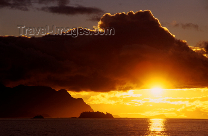 chile218: Aisén region, Chile: sunset and cloud formation over the temperate rain forest of northern Patagonia as it meets the Pacific Ocean - photo by C.Lovell - (c) Travel-Images.com - Stock Photography agency - Image Bank