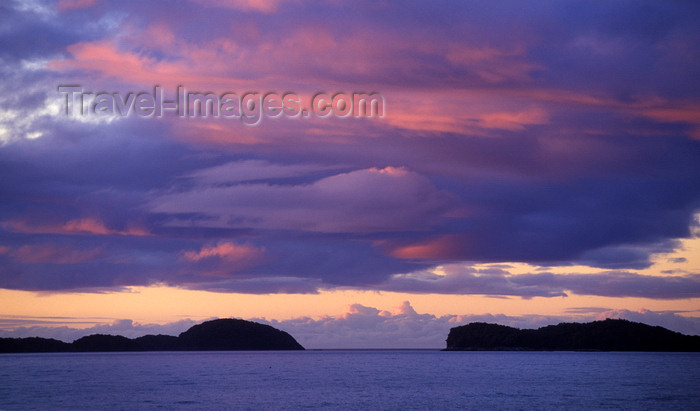 chile220: Aisén region, Chile: island silhouettes and the Pacific Ocean at sunset- photo by C.Lovell - (c) Travel-Images.com - Stock Photography agency - Image Bank