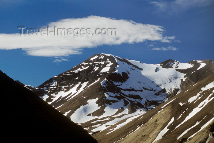 chile43: Torres del Paine National Park, Magallanes region, Chile: snow capped Andes peak in Ascensio Valley - Chilean Patagonia - photo by C.Lovell - (c) Travel-Images.com - Stock Photography agency - Image Bank