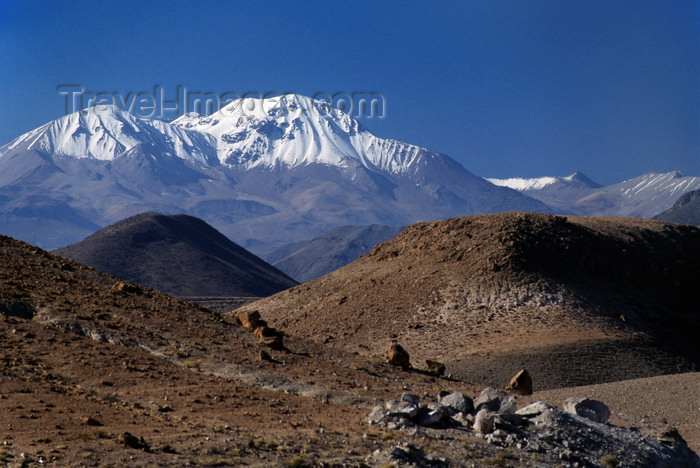 chile54: Atacama Desert, Arica and Parinacota Region, Chile: Mount Taapaca reaches a height of 5800 m as it ascends from the Atacama - Nevados de Putre - complex volcano - Andes - photo by C.Lovell - (c) Travel-Images.com - Stock Photography agency - Image Bank