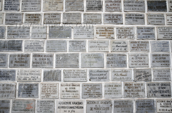 colombia104: Bogotá, Colombia: Monserrate basilica - plaques in recognition for favours granted - Monserrate Hill - Santa Fe - photo by M.Torres - (c) Travel-Images.com - Stock Photography agency - Image Bank