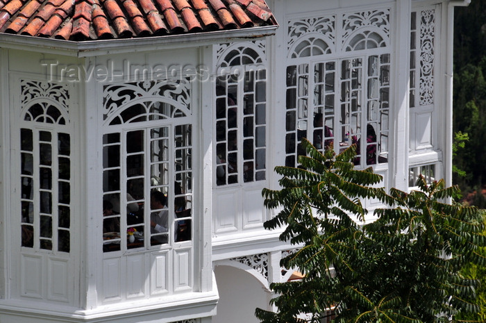 colombia108: Bogotá, Colombia: Monserrate Hill - elegant wooden building - Casa Santa Clara Restaurant - Santa Fe - photo by M.Torres - (c) Travel-Images.com - Stock Photography agency - Image Bank