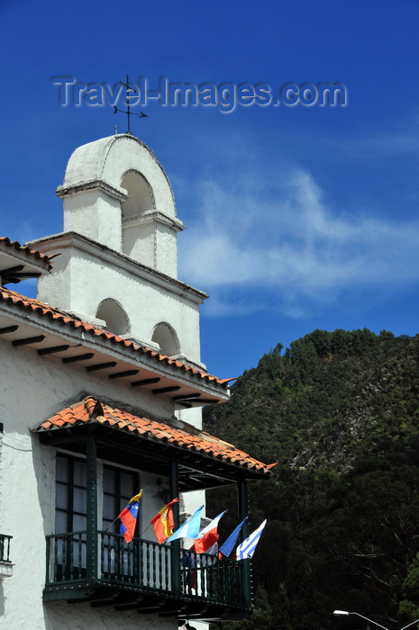 colombia111: Bogotá, Colombia: Monserrate cable car terminal - mock Spanish colonial architecture - Monserrate Hill - Santa Fe - photo by M.Torres - (c) Travel-Images.com - Stock Photography agency - Image Bank