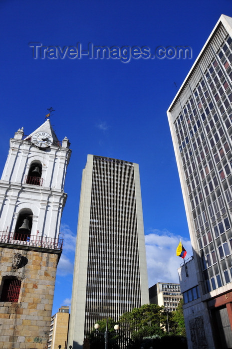 colombia121: Bogotá, Colombia: Avianca tower flanked by the Church of San Francisco and the Bank of the Republic - Av.Jiménez - Cra.7 - Veracruz - Santa Fe - photo by M.Torres - (c) Travel-Images.com - Stock Photography agency - Image Bank