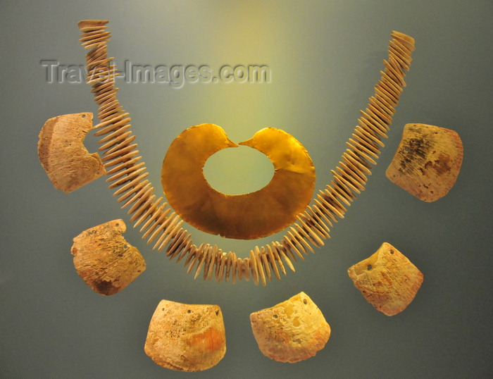 colombia158: Bogotá, Colombia: Gold Museum - Museo del Oro - sea shells used for funerary attire - Magdalena Valley - Suárez, Tolima department - photo by M.Torres - (c) Travel-Images.com - Stock Photography agency - Image Bank