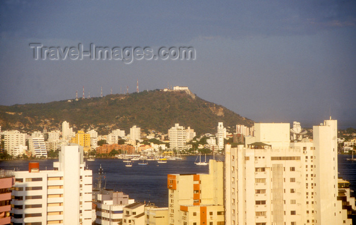 colombia17: Colombia - Cartagena: view across the new city to Convento de la Popa - photo by D.Forman - (c) Travel-Images.com - Stock Photography agency - Image Bank