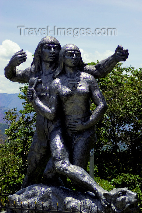 colombia27: Medellín, Colombia: statue of Cacique Nutibara, Colombian indigenous hero - sculptor José Horacio Betancur - Pueblito Paisa - Cerro Nutibara - photo by E.Estrada - (c) Travel-Images.com - Stock Photography agency - Image Bank