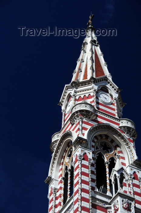 colombia51: Bogotá, Colombia: bell tower of Iglesia del Carmen - church spire - Salesians of Don Bosco - Centro Administrativo - La Candelaria - photo by M.Torres - (c) Travel-Images.com - Stock Photography agency - Image Bank