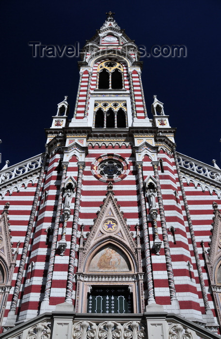 colombia57: Bogotá, Colombia: Iglesia del Carmen - interpolated  brown and cream paint, emblematic colors of the Carmelite - Carrera 5 - Centro Administrativo - La Candelaria - photo by M.Torres - (c) Travel-Images.com - Stock Photography agency - Image Bank