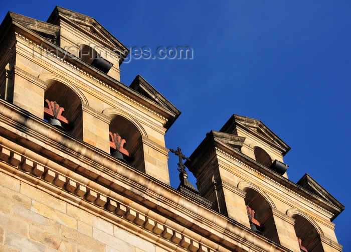 colombia81: Bogotá, Colombia: Plaza Bolivar - bells atop the Capilla del Sagrario - architecture of the New Kingdom of Granada - prepared ashlar - La Candelaria - photo by M.Torres - (c) Travel-Images.com - Stock Photography agency - Image Bank