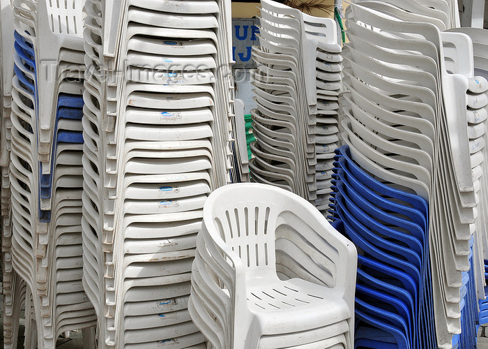 comoros96: Moroni, Grande Comore / Ngazidja, Comoros islands: piles of plastic chairs from a 'Grand Mariage' wedding party - Place de Badjanani - photo by M.Torres - (c) Travel-Images.com - Stock Photography agency - Image Bank