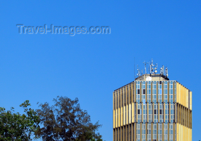 congo101: Brazzaville, Congo: Ministry of Planning building on Place de la Republique - top floors and blue sky - photo by M.Torres - (c) Travel-Images.com - Stock Photography agency - Image Bank