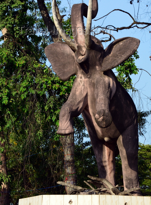 congo105: Brazzaville, Congo: elephant sculpture on the airport road, near Patte d'Oie Forestry Reserve, symbol of the preservation of fauna and flora in the Congo - photo by M.Torres - (c) Travel-Images.com - Stock Photography agency - Image Bank