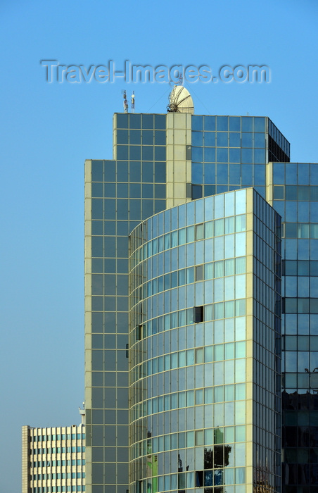 congo27: Brazzaville, Congo: skyscraper - the ARC Building seen from Avenue Alphonse Fondére - Assurances et Réassurances du Congo - the SNPC building can be seen in the lower left corner - photo by M.Torres - (c) Travel-Images.com - Stock Photography agency - Image Bank