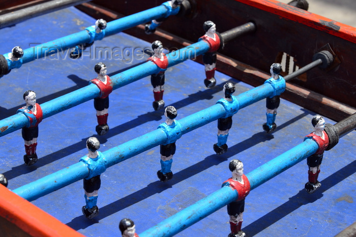 congo57: Brazzaville, Congo: Table football on the street, Avenue de la Paix - foosball - photo by M.Torres - (c) Travel-Images.com - Stock Photography agency - Image Bank