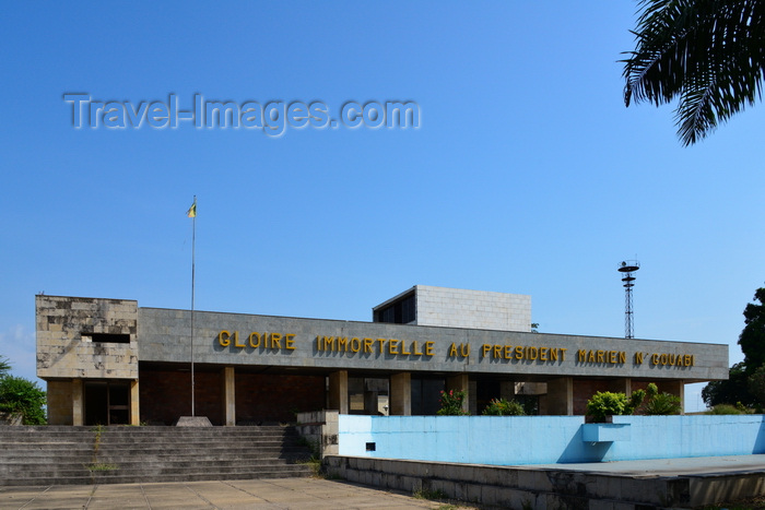 congo65: Brazzaville, Congo: Marien N'Gouabi mausoleum - tomb of the military President of the Republic of the Congo, assassinated by a suicide commando in 1977 - the facade offers him eternal glory - Boulevard Denis Sassou Nguesso - photo by M.Torres - (c) Travel-Images.com - Stock Photography agency - Image Bank