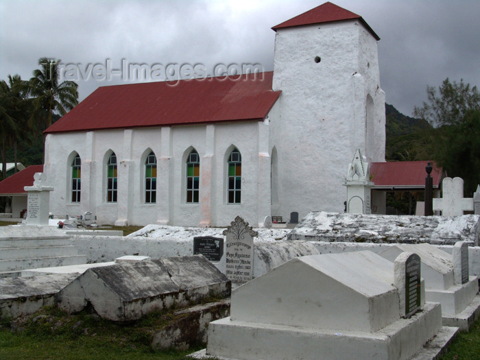 cook19: Cook Islands - Rarotonga island: Avarua - coral and limestone church - CICC - Cook Islands Christian Church - photo by B.Goode - (c) Travel-Images.com - Stock Photography agency - Image Bank