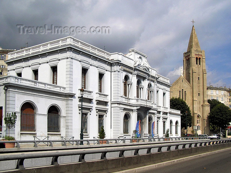 corsica188: Corsica - Bastia: Chambre de Commerce  and church of Notre Dame de Lourdes - photo by J.Kaman - (c) Travel-Images.com - Stock Photography agency - Image Bank