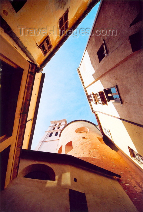 corsica213: Corsica - Bastia: under the belfry of St Mary's church - photo by M.Torres - (c) Travel-Images.com - Stock Photography agency - Image Bank