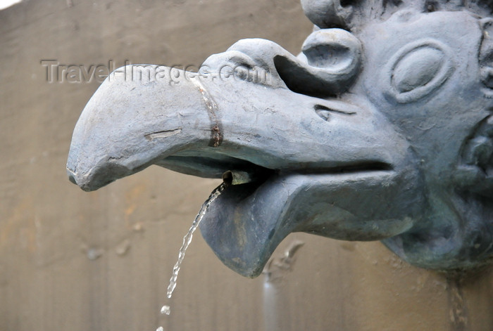costa-rica31: San José, Costa Rica: Parque Central - fountain detail - bird's head at the base of the bandstand - photo by M.Torres - (c) Travel-Images.com - Stock Photography agency - Image Bank