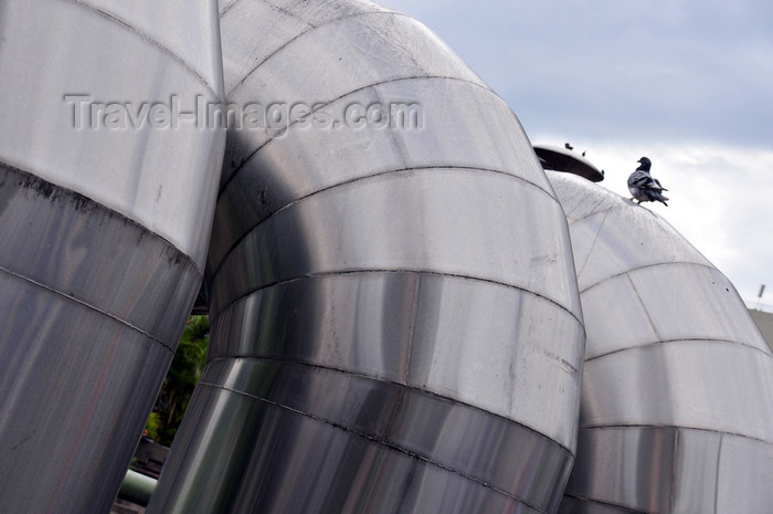 costa-rica33: San José, Costa Rica: Plaza de la Cultura - Gold museum ventilation pipes - photo by M.Torres - (c) Travel-Images.com - Stock Photography agency - Image Bank