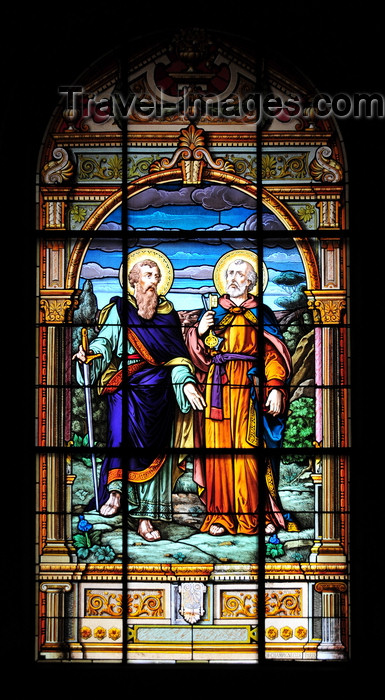 costa-rica76: San José, Costa Rica: Metropolitan Cathedral - stained glass - Saints Peter and Paul - photo by M.Torres - (c) Travel-Images.com - Stock Photography agency - Image Bank