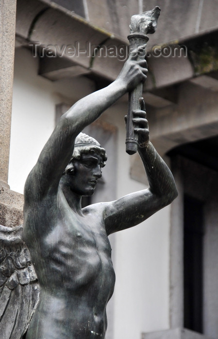 costa-rica78: San José, Costa Rica: winged bearer of fire - statue in front of the central post office - calle 2 - photo by M.Torres - (c) Travel-Images.com - Stock Photography agency - Image Bank