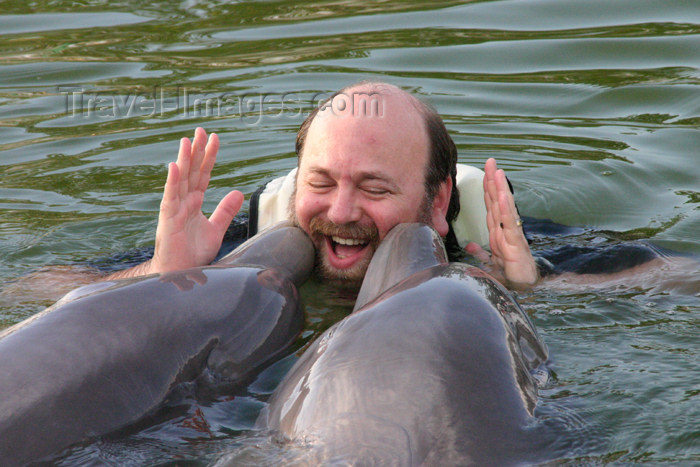 cuba33: Cuba - Guardalavaca - Baja Naranja delfinarium - dolphin kisses - photo by G.Friedman - (c) Travel-Images.com - Stock Photography agency - Image Bank