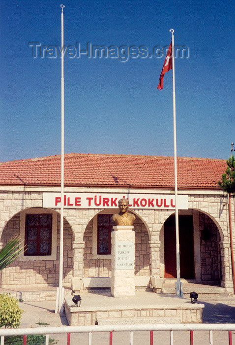 cyprus10: Cyprus - Pyla / Pile - Larnaca district: Turkish primary school - Mustapha Kemal in the wrong place - photo by Miguel Torres - (c) Travel-Images.com - Stock Photography agency - Image Bank