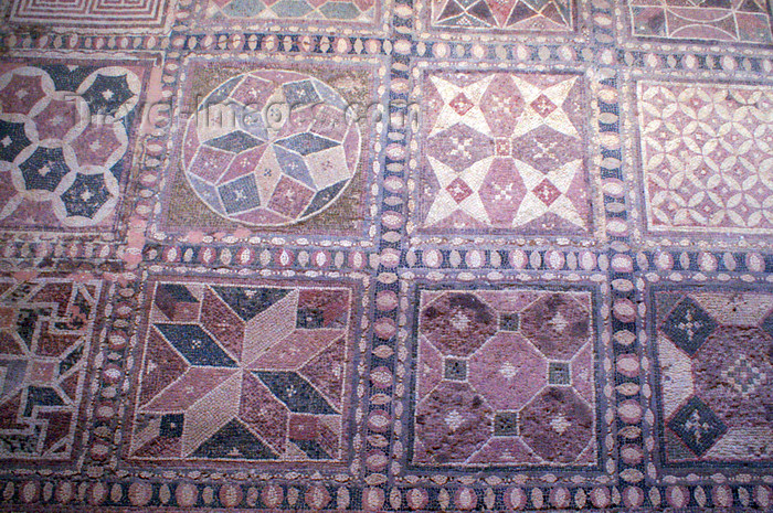 cyprus104: Paphos, Cyprus: Roman mosaic in the house of Dionysos - squares - photo by A.Ferrari - (c) Travel-Images.com - Stock Photography agency - Image Bank