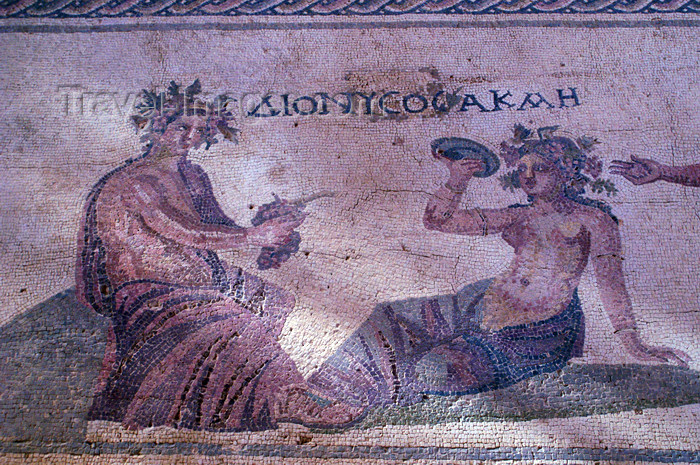 cyprus107: Paphos, Cyprus: House of Dionysos Mosaic depicting Dionysos and Iokaste - photo by A.Ferrari - (c) Travel-Images.com - Stock Photography agency - Image Bank