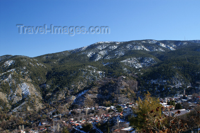cyprus129: Troodos mountains - Nicosia district, Cyprus: Mount Olympus and village - photo by A.Ferrari - (c) Travel-Images.com - Stock Photography agency - Image Bank