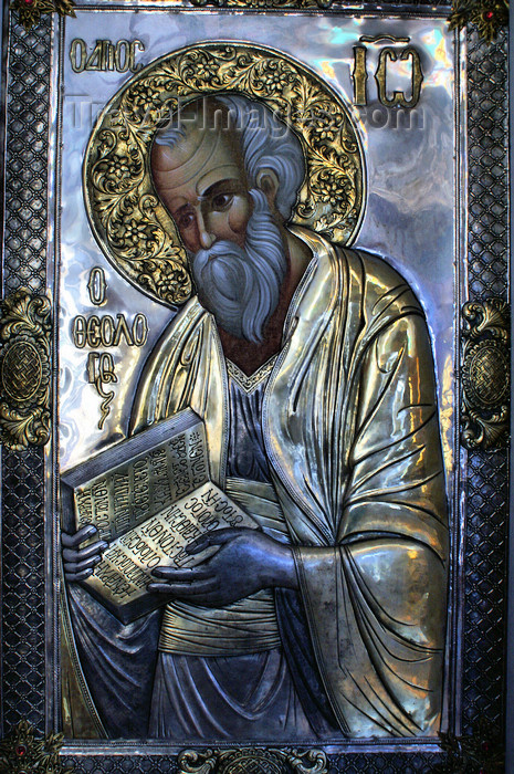 cyprus134: Pedhoulas - Troodos mountains, Nicosia district, Cyprus: modern church - icon - St Paul - photo by A.Ferrari - (c) Travel-Images.com - Stock Photography agency - Image Bank