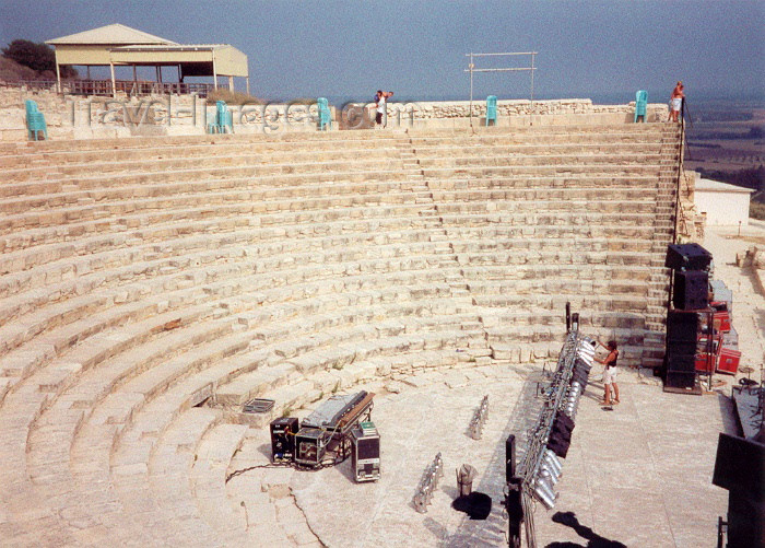 cyprus17: Cyprus - Kourion - Limassol district: getting ready for the show - the theatre - photo by Miguel Torres - (c) Travel-Images.com - Stock Photography agency - Image Bank