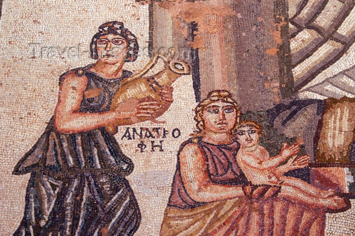 cyprus92: Paphos, Cyprus: first bath of Achilles - detail - Roman mosaics in the house of Theseus - photo by A.Ferrari - (c) Travel-Images.com - Stock Photography agency - Image Bank